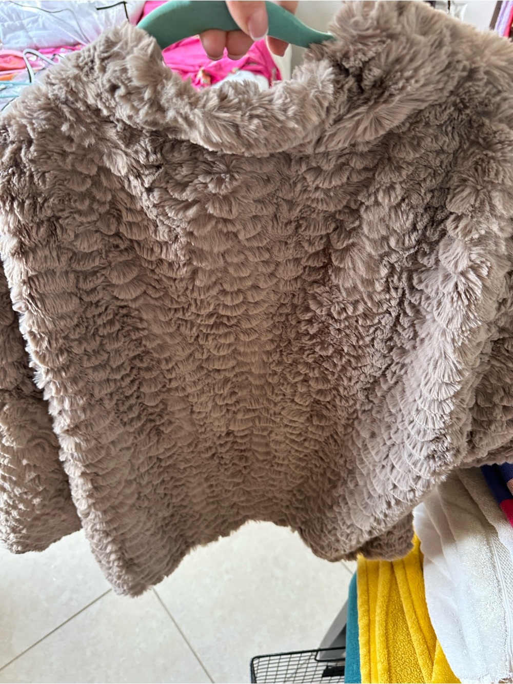Ivy Jane Plush Teddy Jacket in Taupe - M/L